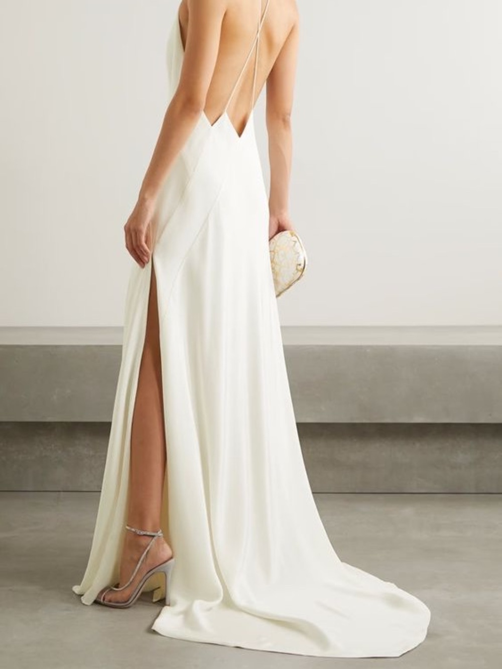 Michael Lo Sordo Alexandra Ivory Silk-Satin Gown Size Us 10 — image 5 of 8